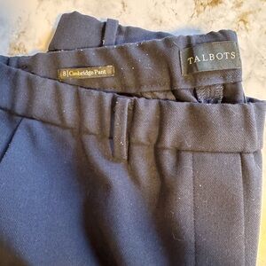 Talbots Blue Trousers with Smooth Finish and Belt Loops